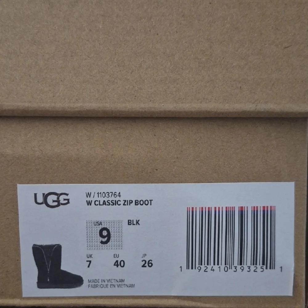 UGG Black Classic Sequin Zip Booties Sz 9